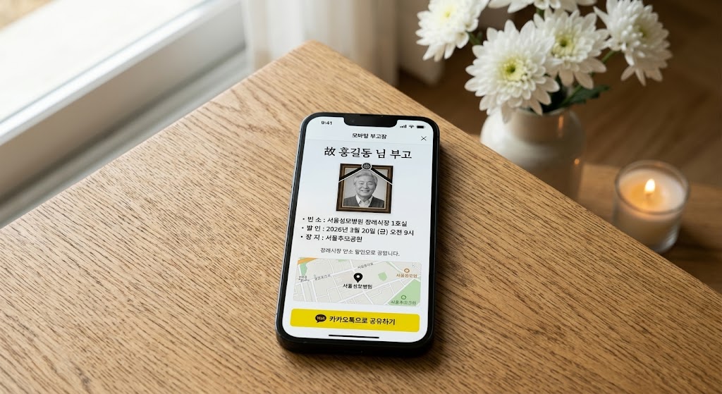 온라인 부고장 샘플